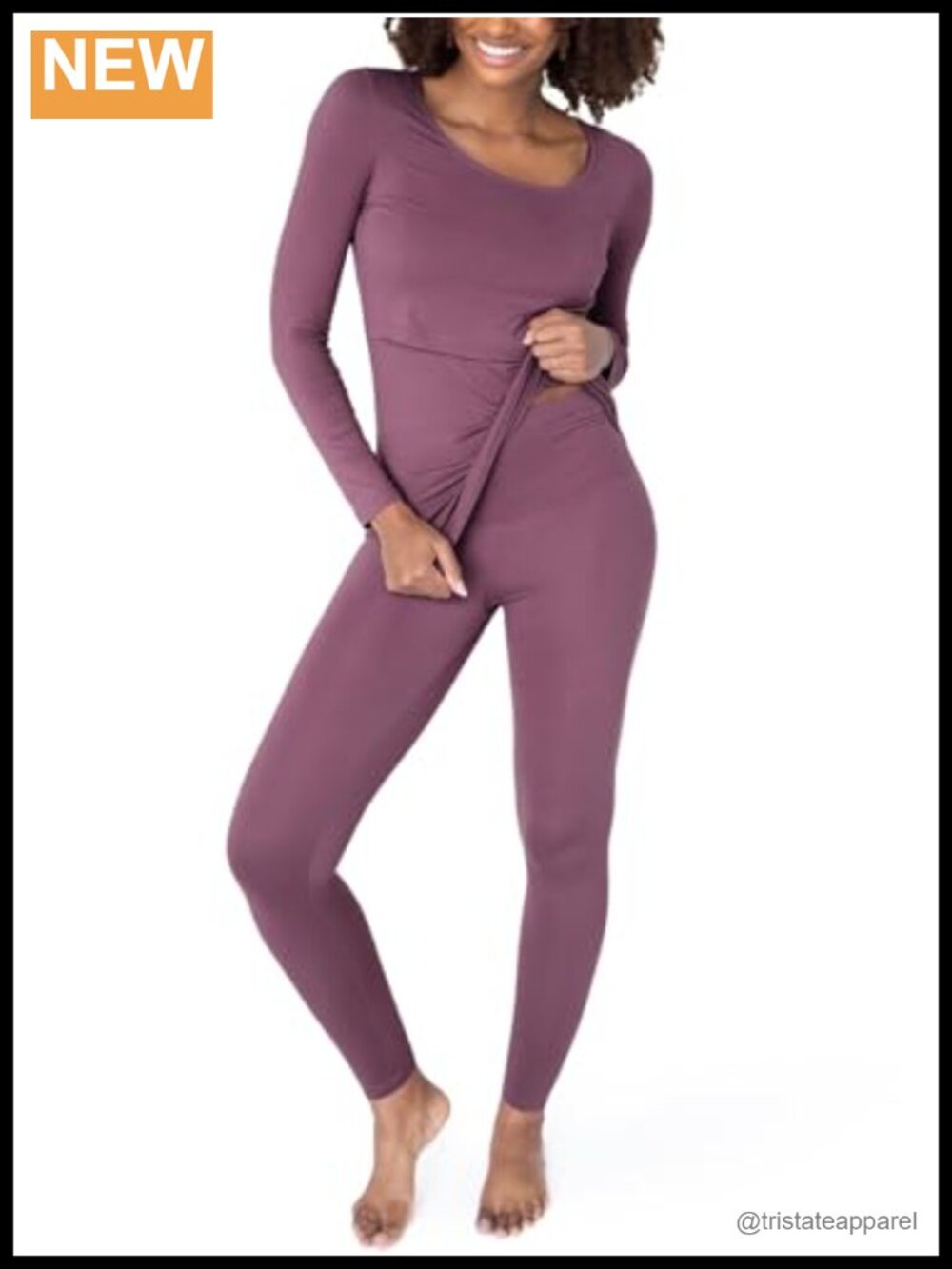 Maternity Nursing Pajama Set Long Sleeve Postpartum Lounge